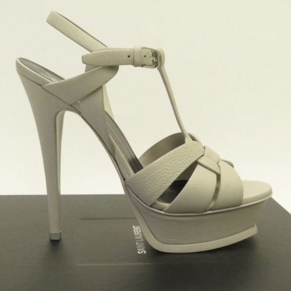 Saint Laurent Tribute 105 Sandal Pearl Gray - Picture 2 of 8